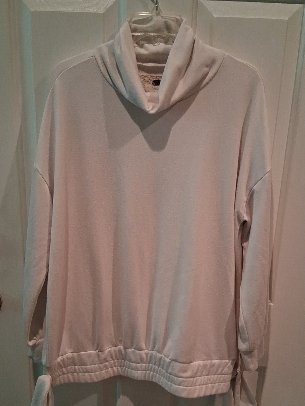 Cupio Blush Cream Cowl Neck Pullover Sweater